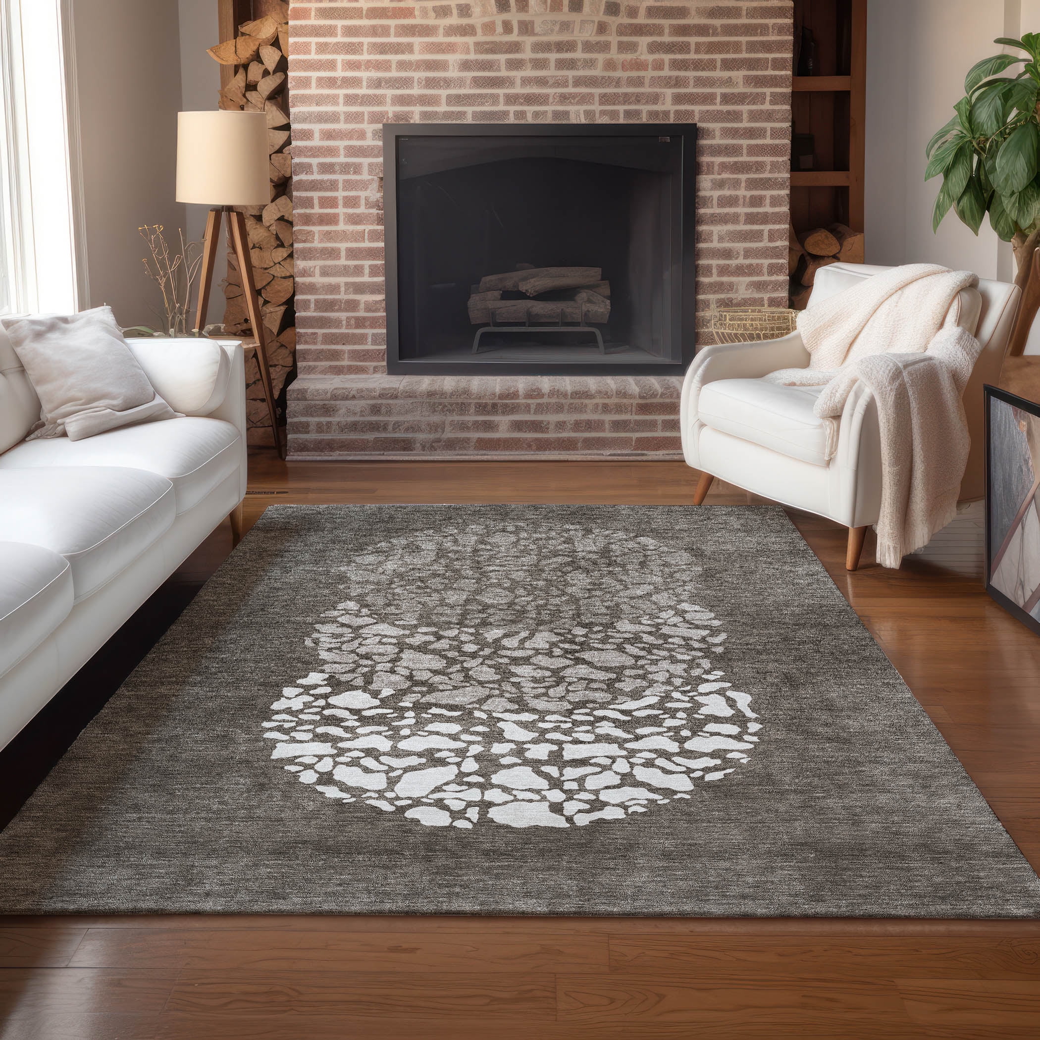 Addison Rugs Chantille Indoor/Outdoor Transitional Circles Taupe ...