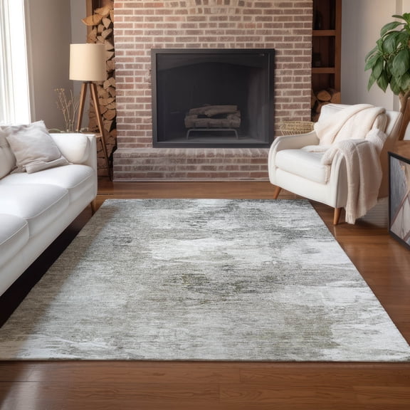 Addison Rugs Chantille Indoor/Outdoor Transitional Abstract Beige Washable Rectangle Rug, 5' x 7'6"