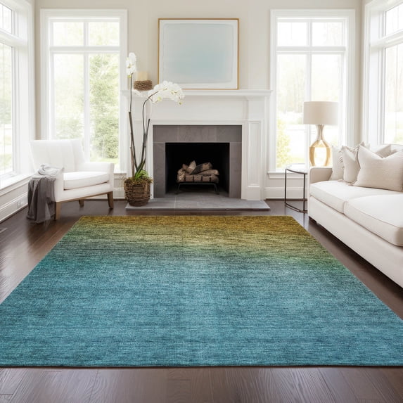 Addison Rugs Chantille Indoor/Outdoor Solid Ombre Brown Washable Rectangle Rug, 5' x 7'6"