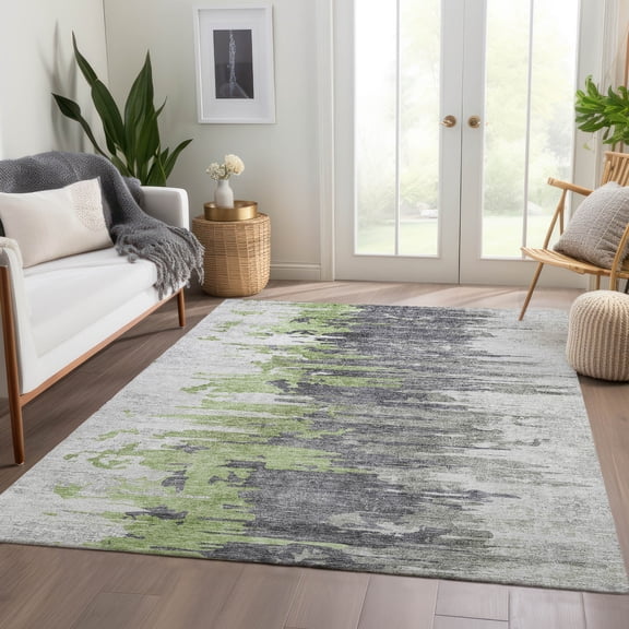 Addison Rugs Chantille Indoor/Outdoor Transitional Modern Green Washable Rectangle Rug, 10' x 14'