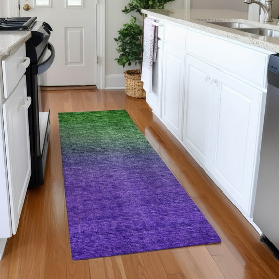 Addison Rugs Chantille Indoor/Outdoor Solid Ombre Green Washable Runner Rug, 2'3" x 7'6"
