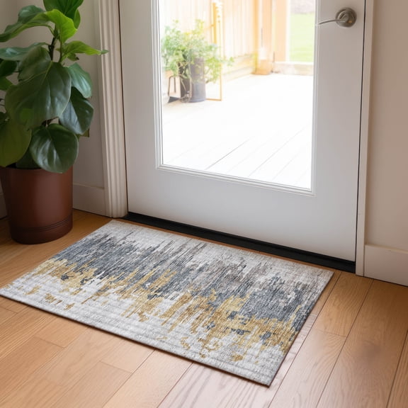 Addison Rugs Chantille Indoor/Outdoor Transitional Modern Ivory Washable Rectangle Rug, 1'8" x 2'6"