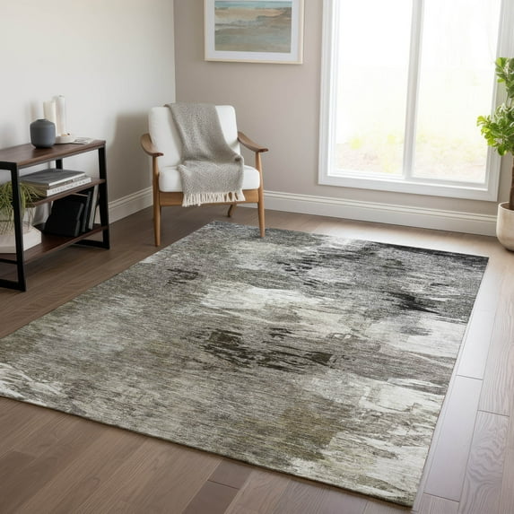 Addison Rugs Chantille Indoor/Outdoor Transitional Abstract Taupe Washable Rectangle Rug, 10' x 14'