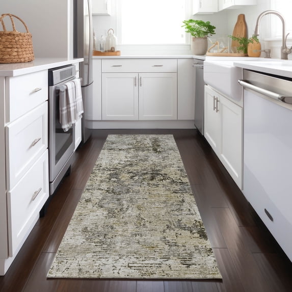 Addison Rugs Chantille Indoor/Outdoor Transitional Modern Taupe Washable Runner Rug, 2'3" x 7'6"