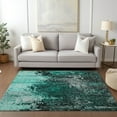 thumbnail image 1 of Addison Rugs Chantille Indoor/Outdoor Transitional Squares Teal Washable Rectangle Rug, 10' x 14', 1 of 5