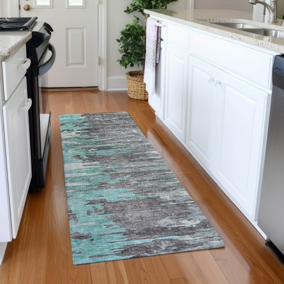 Addison Rugs Chantille Indoor/Outdoor Transitional Modern Teal Washable Runner Rug, 2'3" x 7'6"