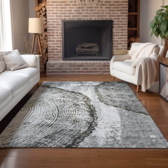 Addison Rugs Chantille Indoor/Outdoor Transitional Organic Gray Washable Rectangle Rug, 8' x 10'