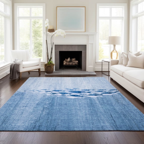 Addison Rugs Chantille Indoor/Outdoor Transitional Nautical Blue Washable Rectangle Rug, 5' x 7'6"