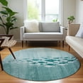 thumbnail image 1 of Addison Rugs Chantille Indoor/Outdoor Transitional Nautical Teal Washable Round Rug, 8' x 8', 1 of 6