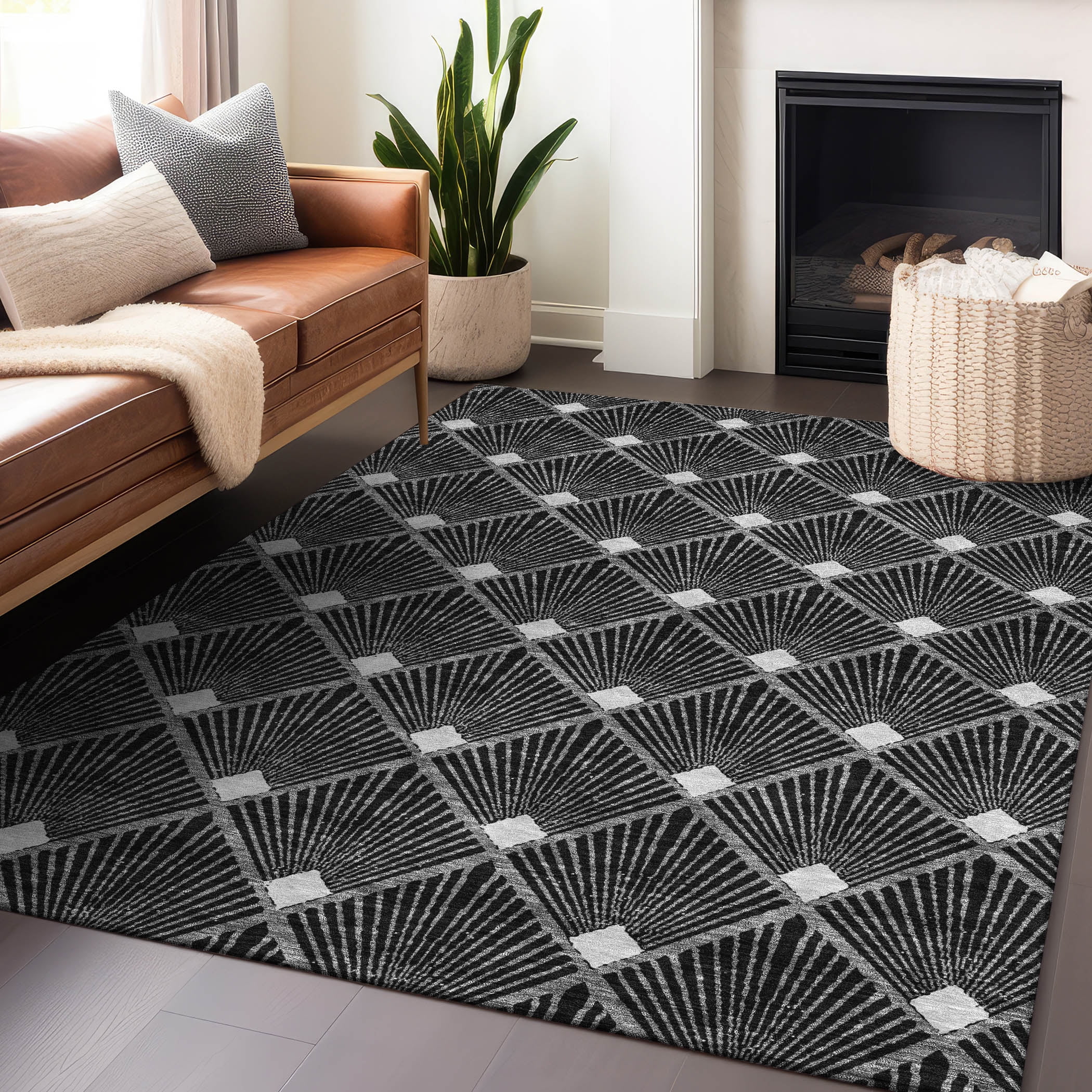 Addison Rugs Chantille Indoor/Outdoor Transitional Diamonds Black ...