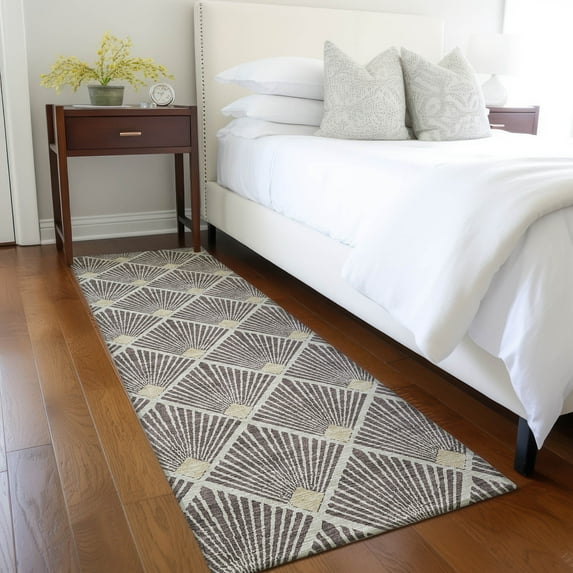 Addison Rugs Chantille Indoor/Outdoor Transitional Diamonds Fudge Washable Runner Rug, 2'3" x 7'6"