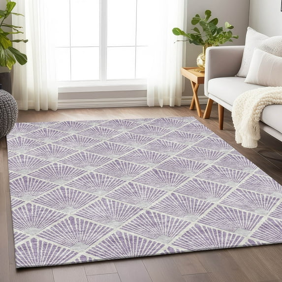 Addison Rugs Chantille Indoor/Outdoor Transitional Diamonds Lavender Washable Rectangle Rug, 2'6" x 3'10"