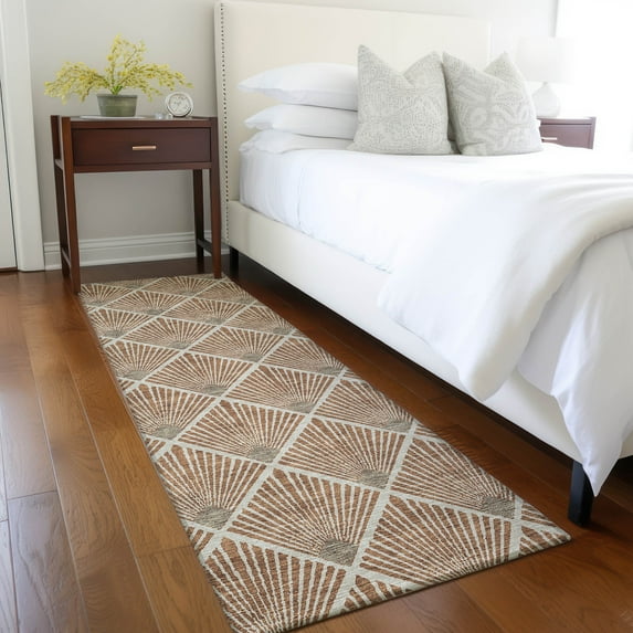 Addison Rugs Chantille Indoor/Outdoor Transitional Diamonds Paprika Washable Runner Rug, 2'3" x 7'6"