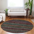 thumbnail image 1 of Addison Rugs Chantille Indoor/Outdoor Transitional Stripes Black Washable Round Rug, 8' x 8', 1 of 6