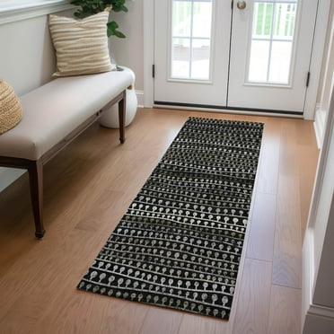 Addison Rugs Chantille Indoor/Outdoor Transitional Stripes Taupe Washable Runner Rug, 2'3" x 7'6"