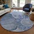 thumbnail image 1 of Addison Rugs Chantille Indoor/Outdoor Transitional Floral Blue Washable Round Rug, 8' x 8', 1 of 6