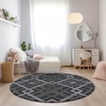 thumbnail image 1 of Addison Rugs Chantille Indoor/Outdoor Transitional Geometric Charcoal Washable Round Rug, 8' x 8', 1 of 6