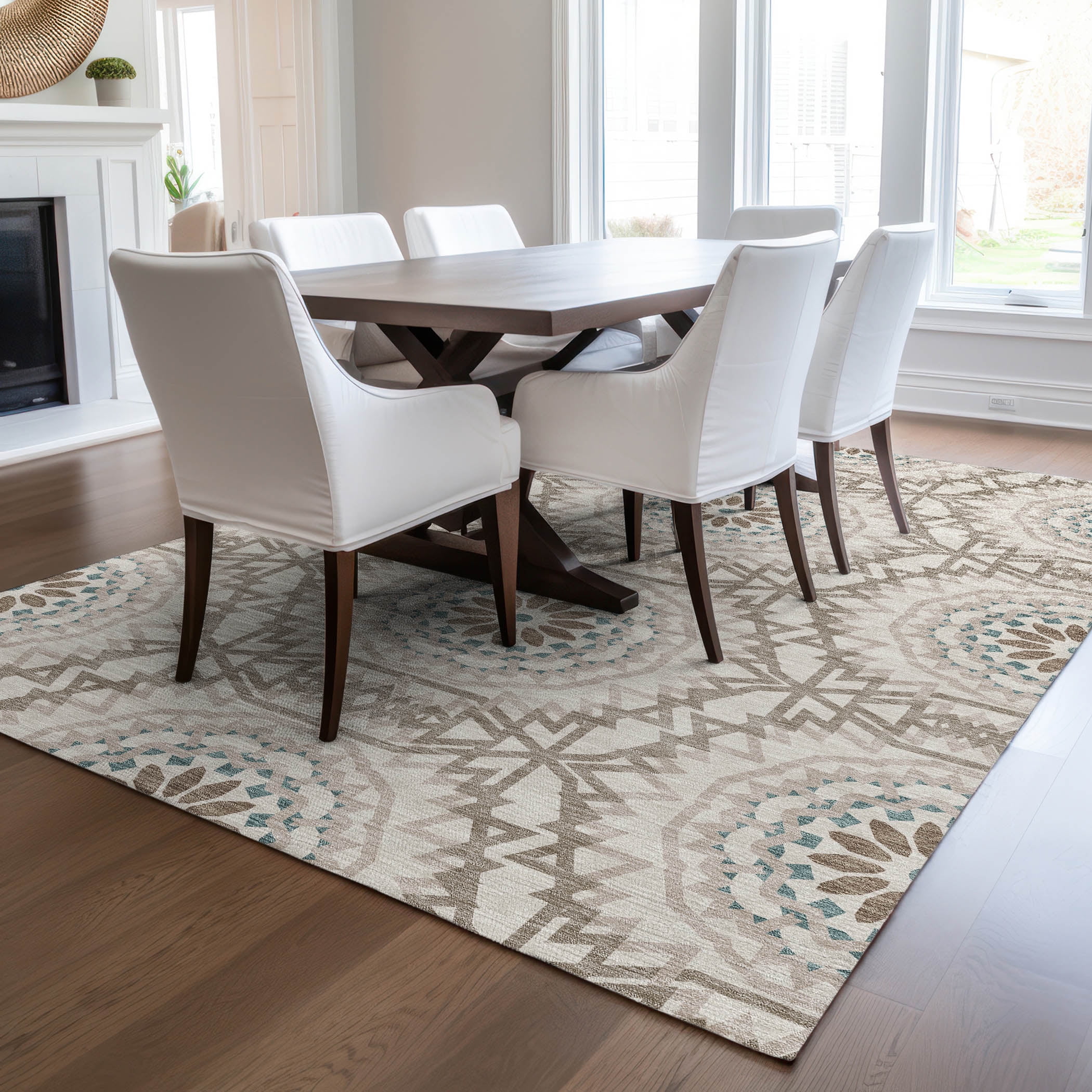 Addison Rugs Chantille Indoor/Outdoor Transitional Circles Beige ...