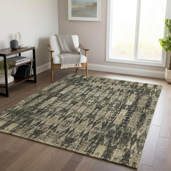 Addison Rugs Chantille Indoor/Outdoor Transitional Moroccan Black Washable Rectangle Rug, 5' x 7'6"