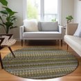 thumbnail image 1 of Addison Rugs Chantille Indoor/Outdoor Transitional Stripes Coffee Washable Round Rug, 8' x 8', 1 of 6