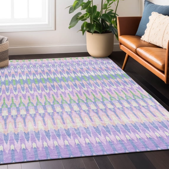 Addison Rugs Chantille Indoor/Outdoor Transitional Southwest Lavender Washable Rectangle Rug, 3' x 5'