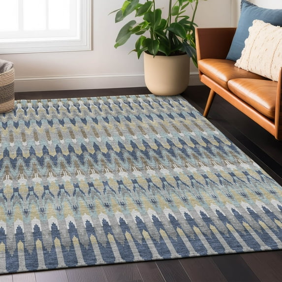Addison Rugs Chantille Indoor/Outdoor Transitional Southwest Taupe Washable Rectangle Rug, 8' x 10'
