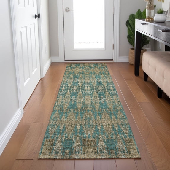 Addison Rugs Chantille Indoor/Outdoor Transitional Moroccan Teal Washable Runner Rug, 2'3" x 7'6"