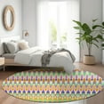 thumbnail image 1 of Addison Rugs Chantille Indoor/Outdoor Transitional Southwest White Washable Round Rug, 8' x 8', 1 of 6