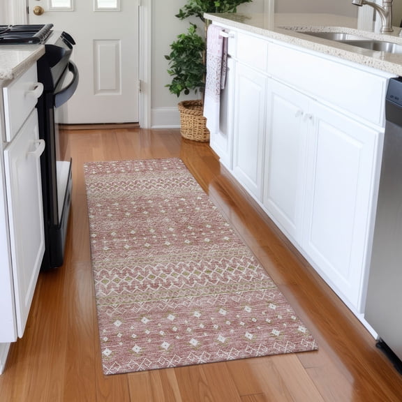 Addison Rugs Chantille Indoor/Outdoor Transitional Boho Blush Washable Runner Rug, 2'3" x 7'6"