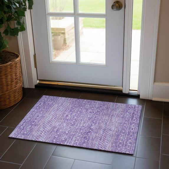 Addison Rugs Chantille Indoor/Outdoor Transitional Boho Lavender Washable Rectangle Rug, 1'8" x 2'6"