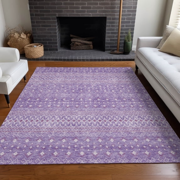 Addison Rugs Chantille Indoor/Outdoor Transitional Boho Lavender Washable Rectangle Rug, 5' x 7'6"