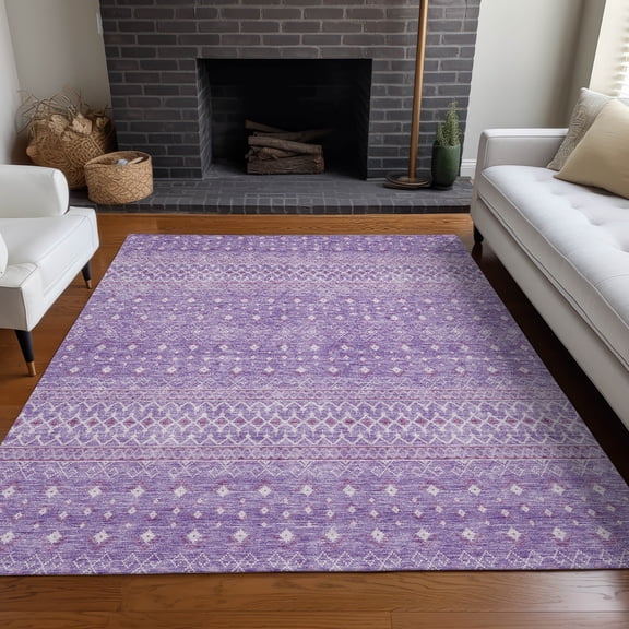 Addison Rugs Chantille Indoor/Outdoor Transitional Boho Lavender Washable Rectangle Rug, 5' x 7'6"