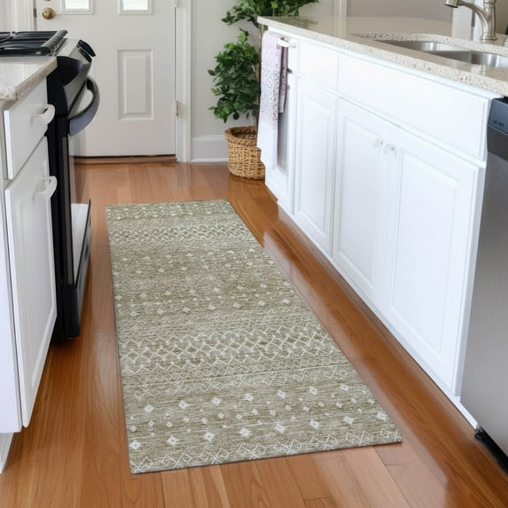 Addison Rugs Chantille Indoor/Outdoor Transitional Boho Taupe Washable Runner Rug, 2'3" x 7'6"