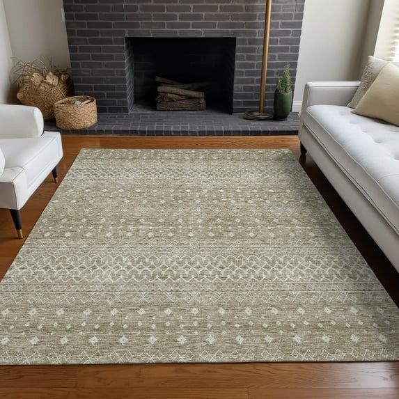 Addison Rugs Chantille Indoor/Outdoor Transitional Boho Taupe Washable Rectangle Rug, 5' x 7'6"