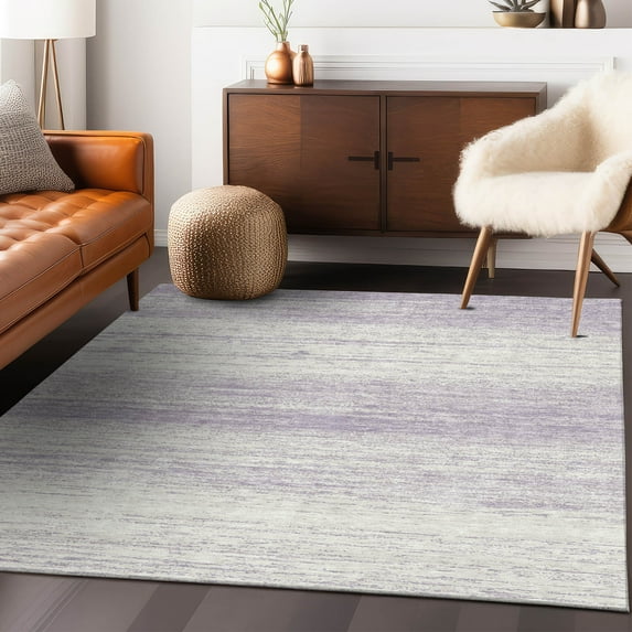 Addison Rugs Chantille Indoor/Outdoor Transitional Stripes Lavender Washable Rectangle Rug, 8' x 10'