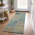 thumbnail image 1 of Addison Rugs Chantille Indoor/Outdoor Transitional Squares Teal Washable Runner Rug, 2'3" x 7'6", 1 of 6