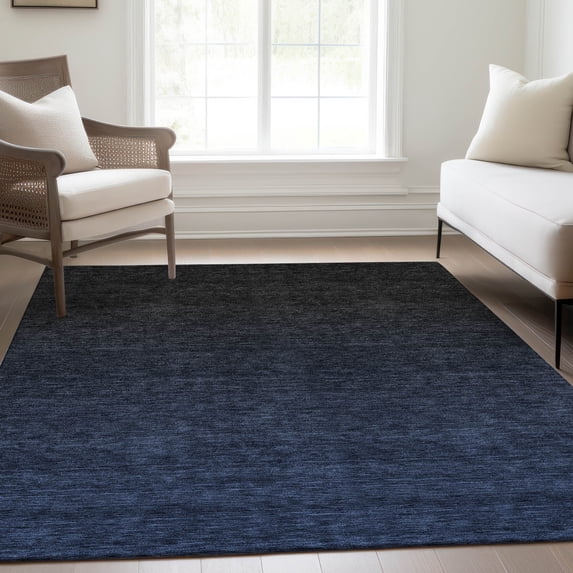 Addison Rugs Chantille Indoor/Outdoor Transitional Modern Navy Washable Rectangle Rug, 9' x 12'