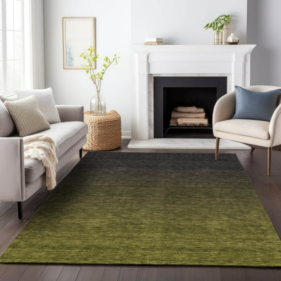 Addison Rugs Chantille Indoor/Outdoor Transitional Modern Olive Washable Rectangle Rug, 9' x 12'