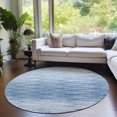 thumbnail image 1 of Addison Rugs Chantille Indoor/Outdoor Transitional Lines Blue Washable Round Rug, 8' x 8', 1 of 6