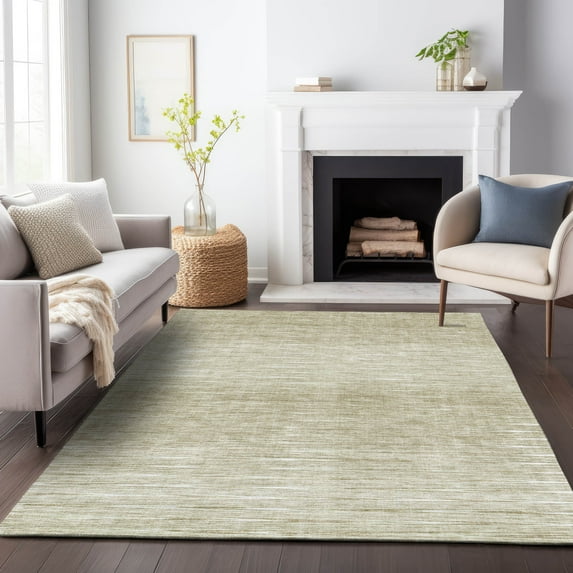 Addison Rugs Chantille Indoor/Outdoor Transitional Lines Khaki Washable Rectangle Rug, 2'6" x 3'10"