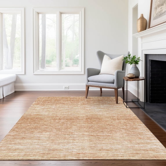 Addison Rugs Chantille Indoor/Outdoor Transitional Lines Salmon Washable Rectangle Rug, 3' x 5'