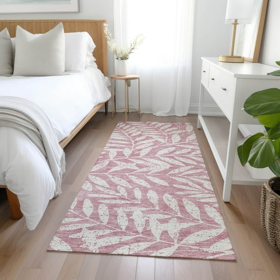 Addison Rugs Chantille Indoor/Outdoor Transitional Floral Blush Washable Runner Rug, 2'3" x 7'6"