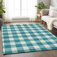 thumbnail image 1 of Addison Rugs Chantille Indoor/Outdoor Transitional Plaid Teal Washable Rectangle Rug, 5' x 7'6", 1 of 6