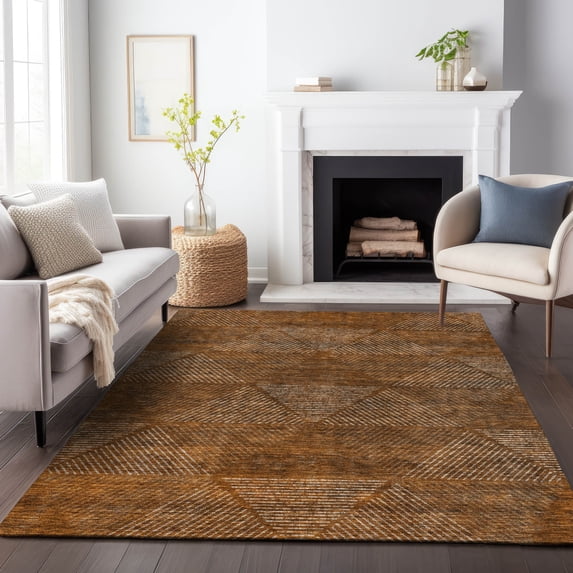 Addison Rugs Chantille Indoor/Outdoor Transitional Geometric Terracotta Washable Rectangle Rug, 2'6" x 3'10"