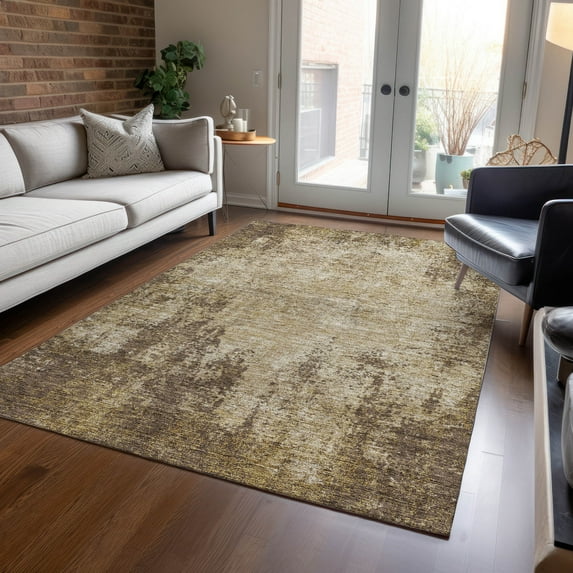 Addison Rugs Chantille Indoor/Outdoor Transitional Abstract Brown Washable Rectangle Rug, 9' x 12'