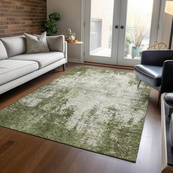 Addison Rugs Chantille Indoor/Outdoor Transitional Abstract Olive Washable Rectangle Rug, 3' x 5'