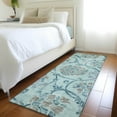 thumbnail image 1 of Addison Rugs Chantille Indoor/Outdoor Traditional Floral Teal Washable Runner Rug, 2'3" x 7'6", 1 of 6