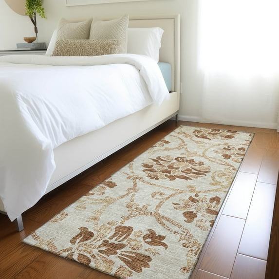 Addison Rugs Chantille Indoor/Outdoor Traditional Floral Terracotta Washable Runner Rug, 2'3" x 7'6"