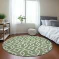 thumbnail image 1 of Addison Rugs Chantille Indoor/Outdoor Transitional Geometric Green Washable Round Rug, 8' x 8', 1 of 5