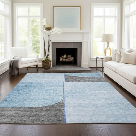 Addison Rugs Chantille Indoor/Outdoor Transitional Art Deco Sky Washable Rectangle Rug, 8' x 10'